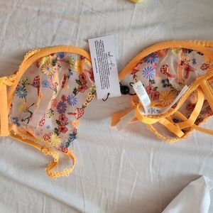For Love And Lemons Meadow Embroidered Bra NWT